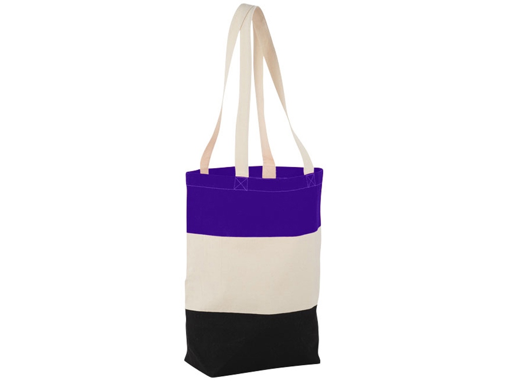 Хлопковая сумка Colour Block, пурпурный/бежевый/черный
