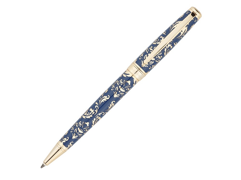 Ручка шариковая Pierre Cardin RENAISSANCE. Цвет - синий и золотистый. Упаковка В-2.
