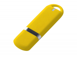 USB-флешка на 512 Mb с покрытием soft-touch, жёлтый