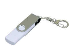 Флешка с  поворотным механизмом, c дополнительным разъемом Micro USB, 64 Гб, белый