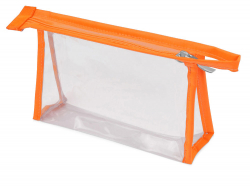 Прозрачная пластиковая косметичка Lucy, оранжевый/прозрачный