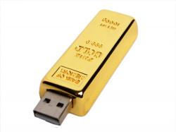 USB-флешка на 64 Гб в виде слитка золота, золотой