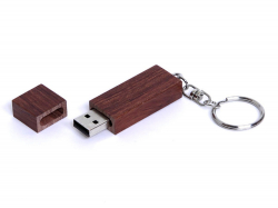 USB-флешка на 64 Гб прямоугольная форма, колпачек с магнитом, коричневый