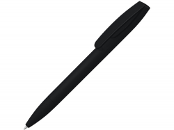 Шариковая ручка Coral Gum  с прорезиненным soft-touch корпусом и клипом., черный