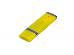 USB-флешка промо на 64 Гб прямоугольной классической формы, желтый