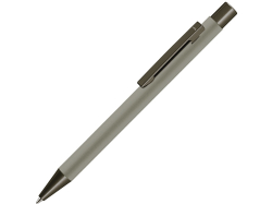 Ручка шариковая UMA STRAIGHT GUM soft-touch, с зеркальной гравировкой, серый