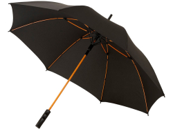 Зонт-трость Spark полуавтомат 23, черный/оранжевый