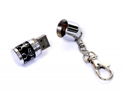 USB-флешка на 32 Гб в виде пули с танцующими человечками, серебро
