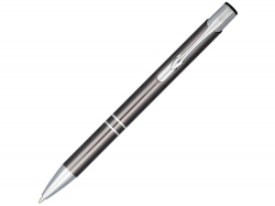 Кнопочная шариковая ручка Moneta из анодированного алюминия, черные чернила, серый