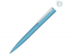Металлическая шариковая ручка soft touch Brush gum, голубой