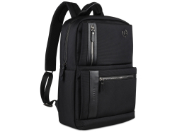 Рюкзак мужской BUGATTI Nero 16'', чёрный, нейлон 1680D/кожа, 29,5х14х44 см