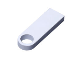USB 2.0-флешка на 16 Гб с мини чипом и круглым отверстием, белый