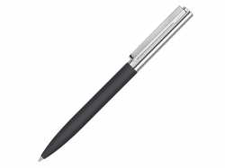 Ручка металлическая шариковая Bright GUM soft-touch с зеркальной гравировкой, черный