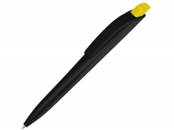 Ручка шариковая пластиковая Stream, черный/желтый