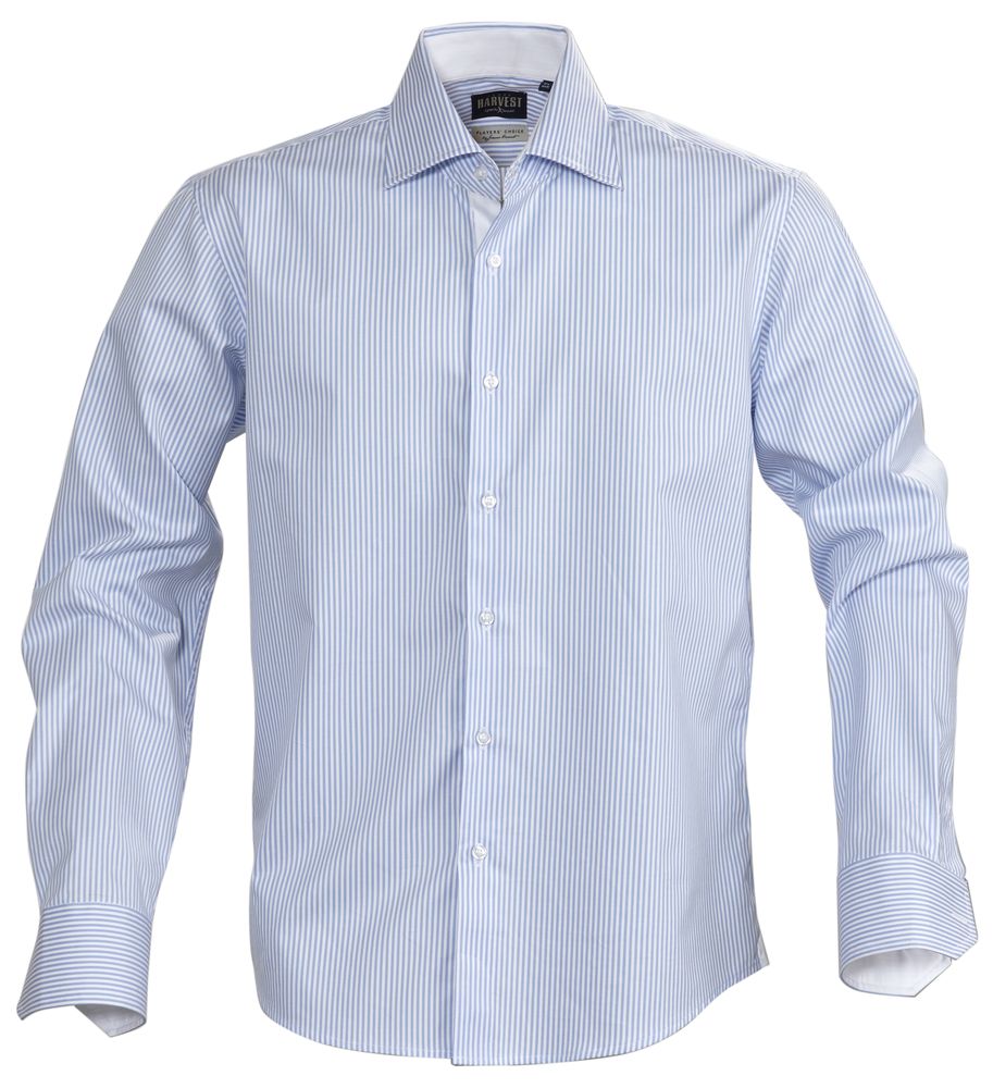 Рубашка мужская в полоску Reno, голубая, размер XL