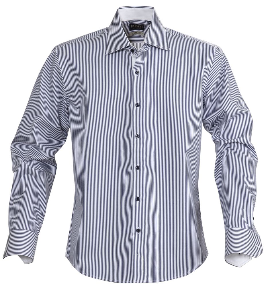 Рубашка мужская в полоску Reno, темно-синяя, размер L