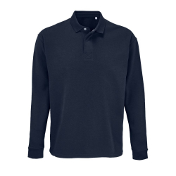 Рубашка поло оверсайз с длинным рукавом Heritage, темно-синяя, размер 4XL