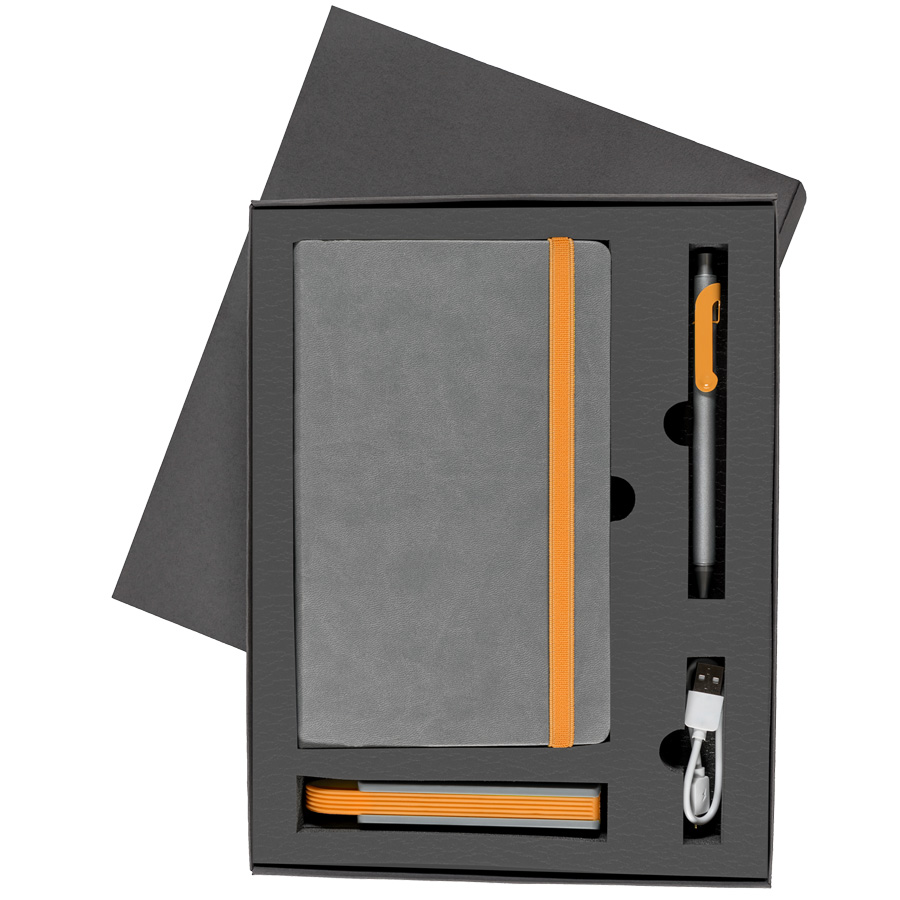 Набор FANCY:Универсальный аккумулятор(2200мАh), блокнот и ручка в подарочной коробке,оранже, шт