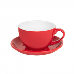 Чайная/кофейная пара CAPPUCCINO, красный, 260 мл, фарфор