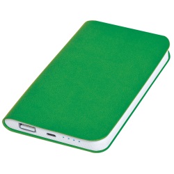 Универсальный аккумулятор "Silki" (5000mAh),зеленый, 7,5х12,1х1,1см, искусственная кожа,плас