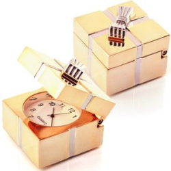 Часы "Подарок"; 4,2х4,2х3,9 см; металл