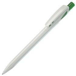 TWIN, ручка шариковая, ярко-зеленый/белый, пластик