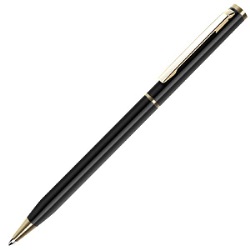 SLIM, ручка шариковая, чёрный/золотистый, металл