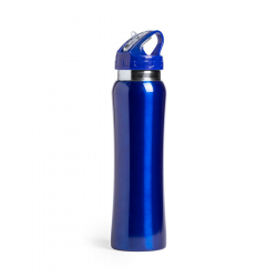 Бутылка для воды SMALY с трубочкой, синий, 800 мл, нержавеющая сталь