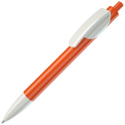 TRIS, ручка шариковая, оранжевый корпус/белый, пластик