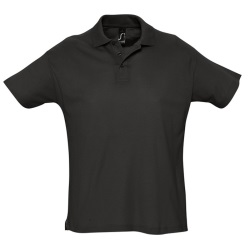Рубашка поло мужская SUMMER II, чёрный, L, 100% хлопок, 170 г/м2