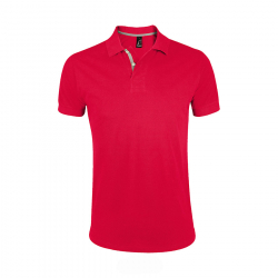 Рубашка поло мужская "Portland Men" красный, серый_M, 100% х/б, 200г/м2