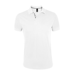 Рубашка поло мужская"Portland Men" белый, серый_M, 100% х/б, 200г/м2