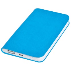 Универсальный аккумулятор "Softi" (5000mAh),голубой, 7,5х12,1х1,1см, искусственная кожа,пл