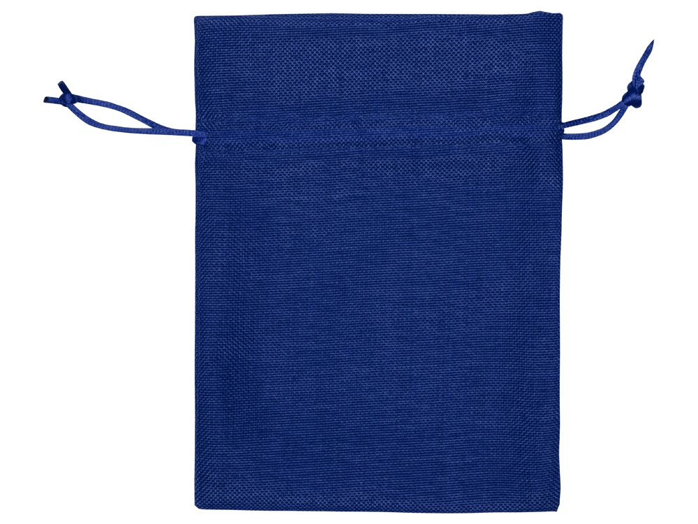 Мешочек подарочный, искусственный лен, средний, темно-синий