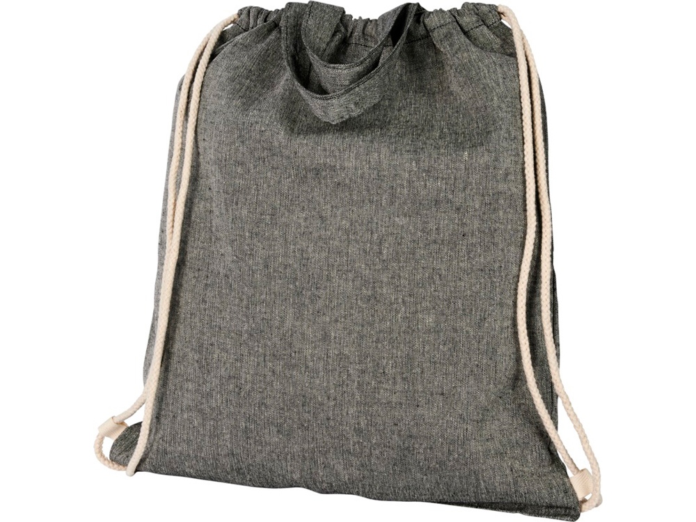 Рюкзак со шнурком Pheebs из 150 г/м² переработанного хлопка, черный