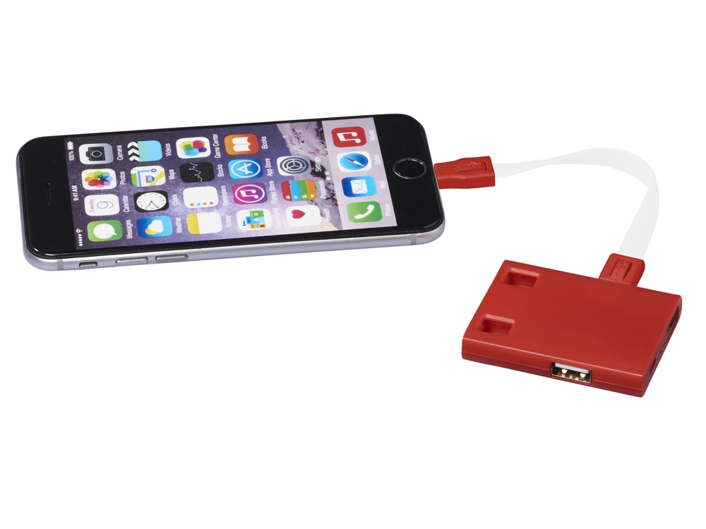 USB Hub и кабели 3-в-1, красный