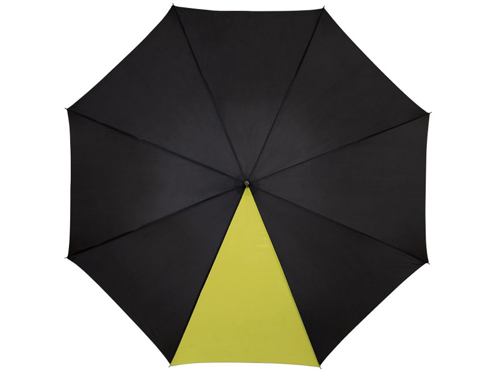 Зонт-трость Lucy 23 полуавтомат, черный/неоново-зеленый