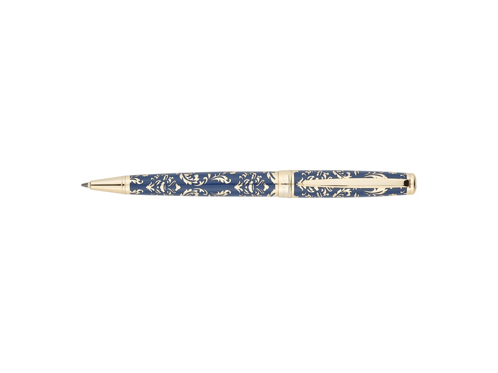 Ручка шариковая Pierre Cardin RENAISSANCE. Цвет - синий и золотистый. Упаковка В-2.
