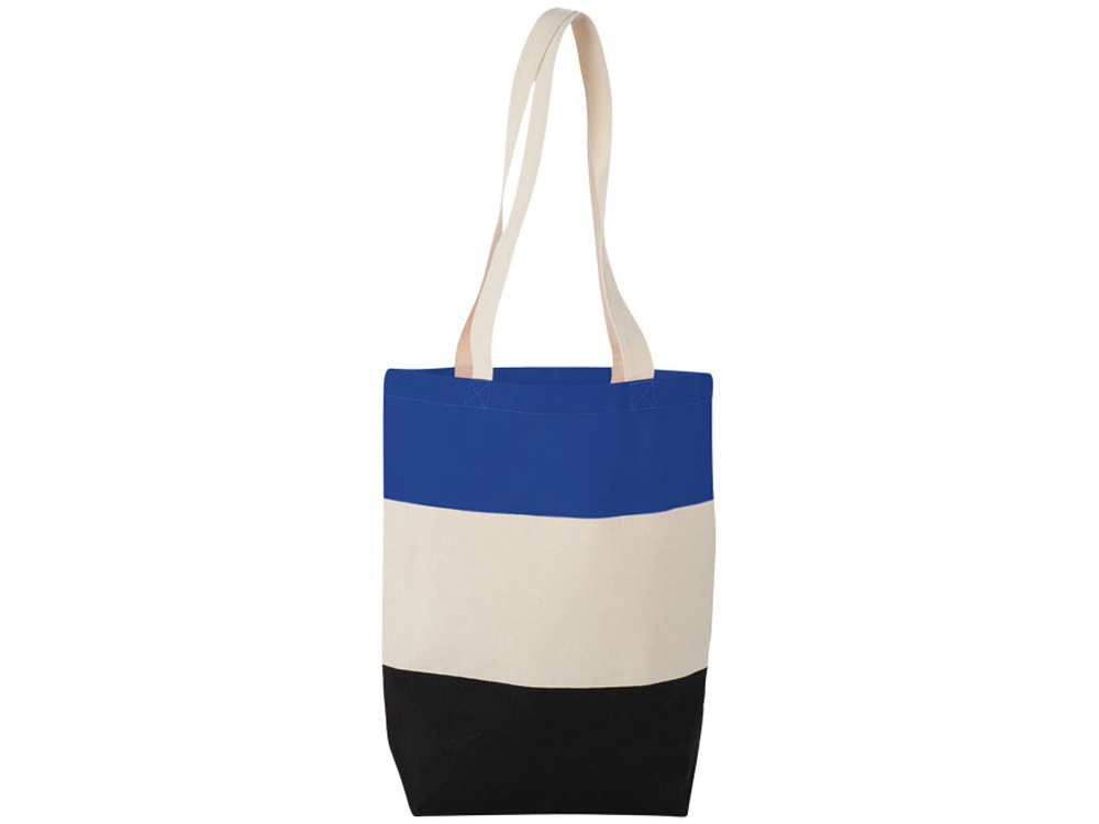 Хлопковая сумка Colour Block, ярко-синий/бежевый/черный