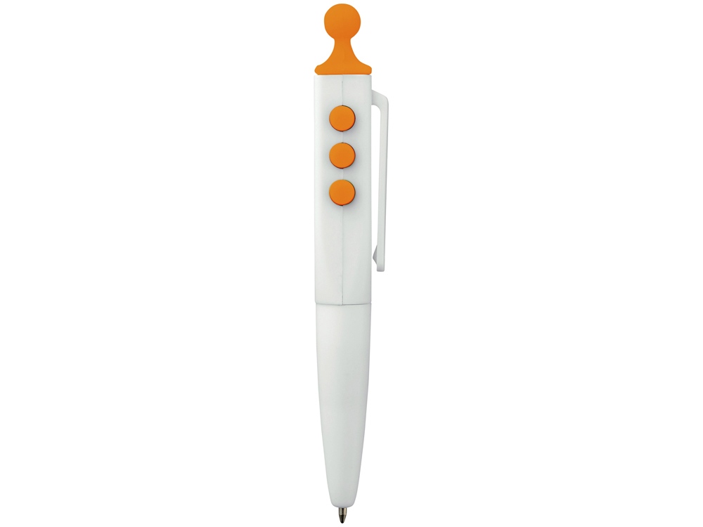 Ручка шариковая Clic Pen, белый/оранжевый