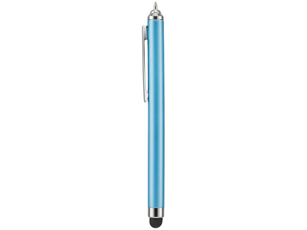 Ручка шариковая Nilsia со стилусом, голубой, черные черный чернила
