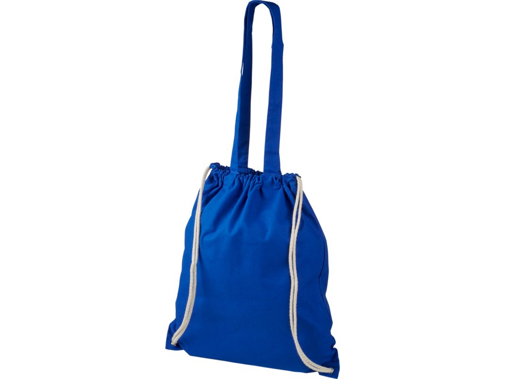 Рюкзак со шнурком Eliza из хлопчатобумажной ткани плотностью 240 г/м², синий