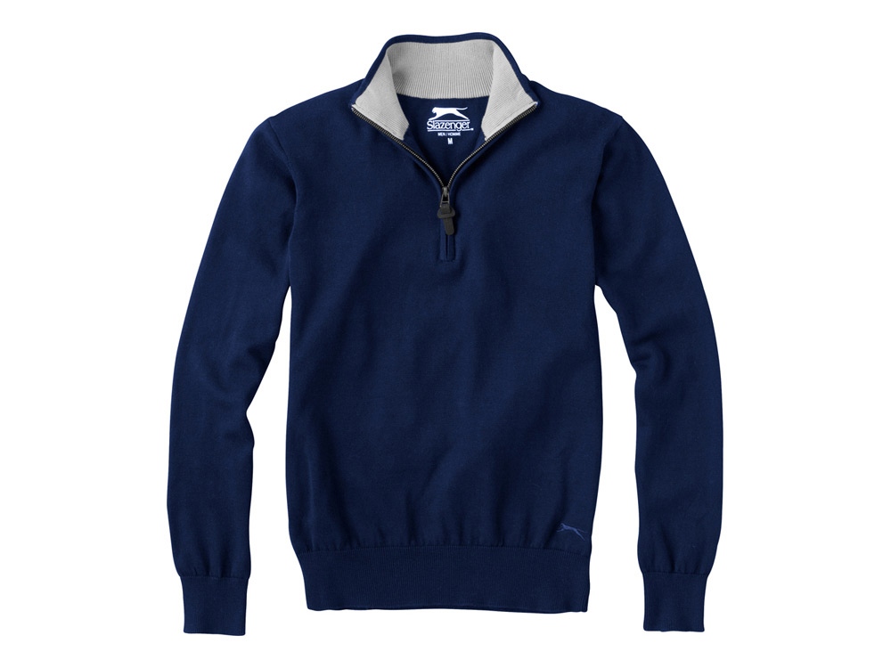 Пуловер Set с застежкой на четверть длины, т.синий/серый