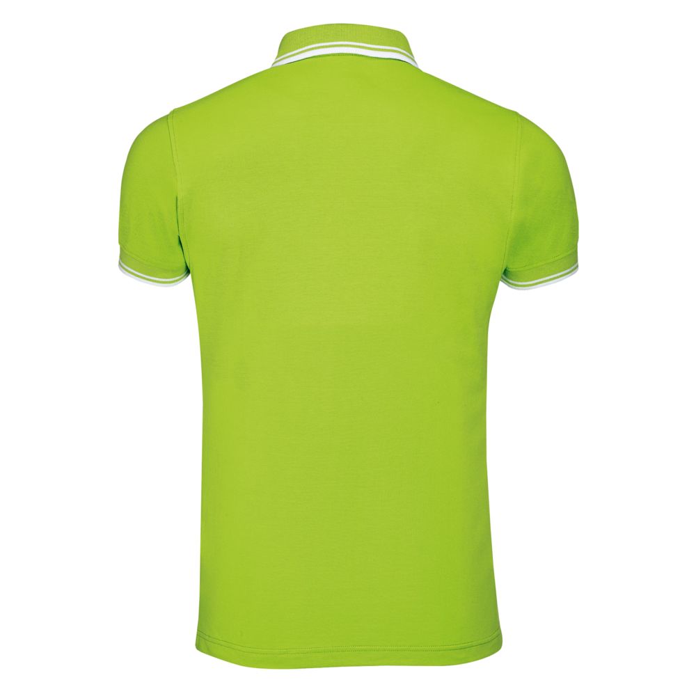 Рубашка поло мужская Pasadena Men 200 с контрастной отделкой, зеленый лайм с белым, размер L