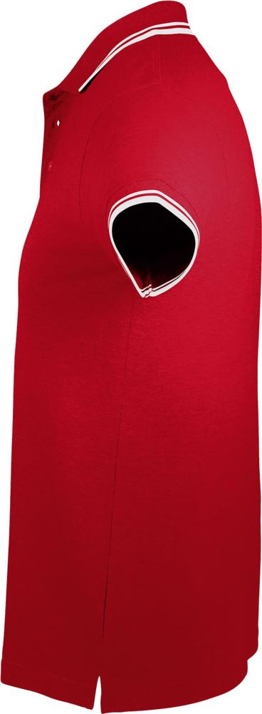 Рубашка поло мужская Pasadena Men 200 с контрастной отделкой красная с белым, размер S