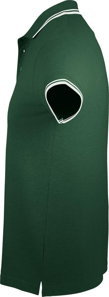 Рубашка поло мужская Pasadena Men 200 с контрастной отделкой зеленая с белым, размер S
