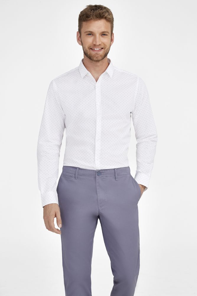 Рубашка мужская Becker Men, темно-синяя с белым, размер XXL