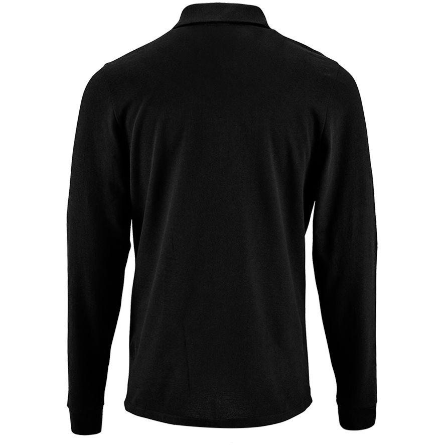 Рубашка поло мужская с длинным рукавом Perfect LSL Men черная, размер XL