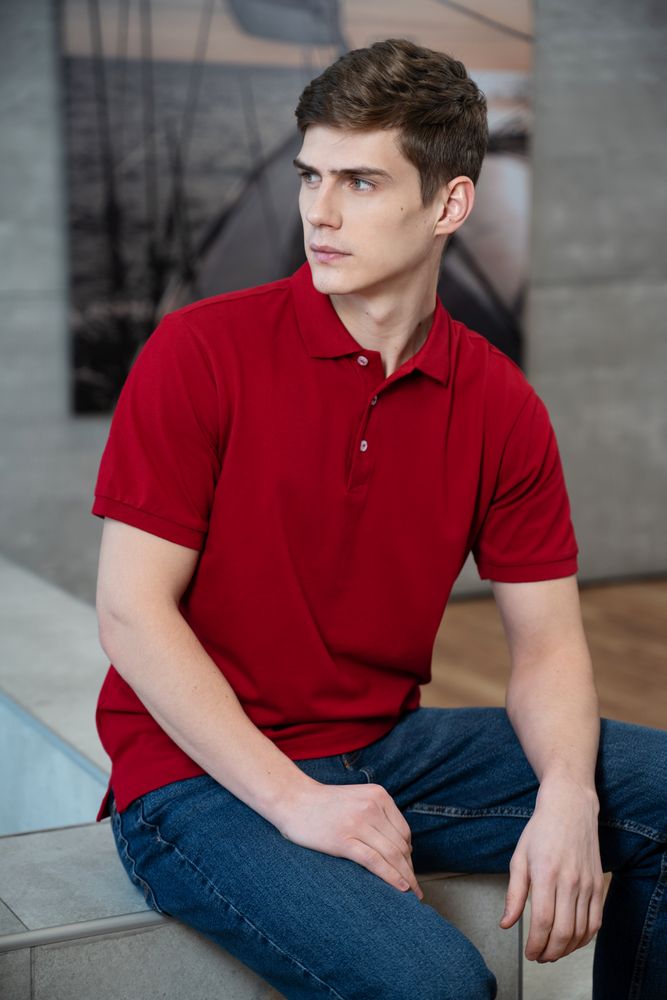 Рубашка поло мужская Sunset красная, размер XL