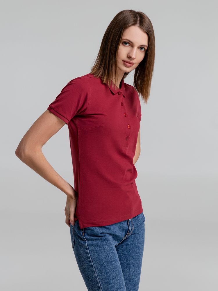 Рубашка поло женская Neptune вишнево-красная, размер XL